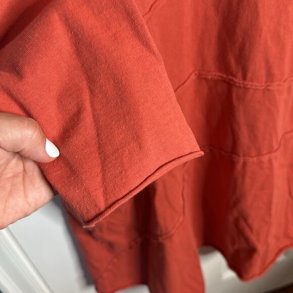 Cynthia Ashby Lagenlook Pumpkin Spice Cotton Cowl Neck Pocket Dress W1767 Sz M - Picture 3 of 9